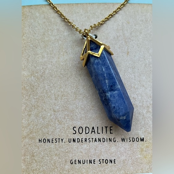 Boutique Jewelry - NWT Sodalite Genuine Stone Silver Fine Silver Necklace
